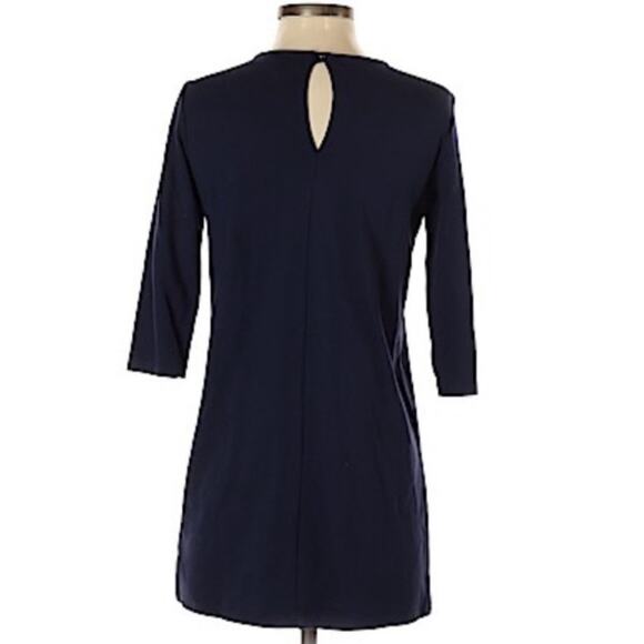 ASOS 3/4 sleeved dress with keyhole button back and extra button sz 14 Navy Blue - Picture 3 of 5